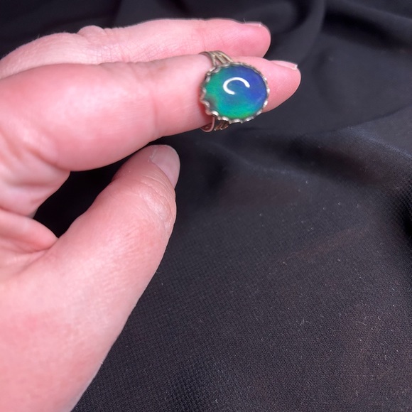 VTG Silver Tone Metal Adjustable Band Mood Ring. Unbranded. - Picture 2 of 7